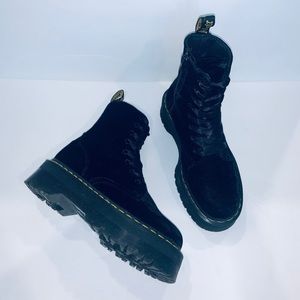 Dr. Martens Rare Jadon Platform Boot in Black Ze You Velvet